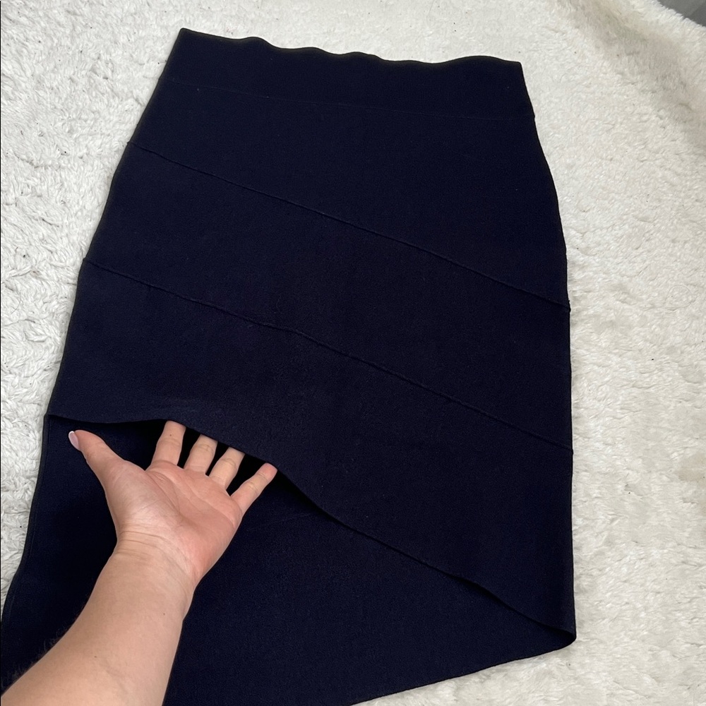Opening Ceremony navy Asymmetrical knit Pencil Skirt - Picture 6 of 10
